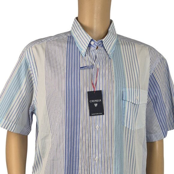 Daniel Cremieux Other - Cremieux Men's Shirt Size XXL Short-Sleeve Button Up  Striped White Blue  (52)